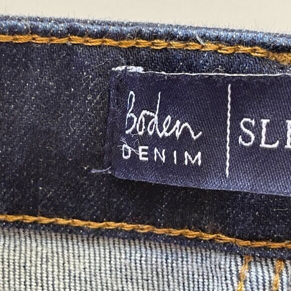 Boden Slim Straight Dark Wash Denim Jeans, 4 Regular - Picture 3 of 11